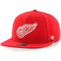 gorra-plana-roja-snapback-de-detroit-red-wings-nhl-captain-de-47-brand