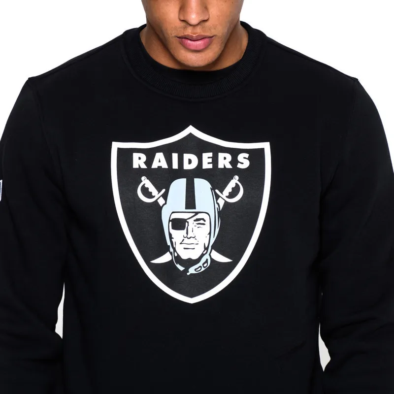 hanorace-fara-gluga-negru-crew-neck-de-las-vegas-raiders-nfl-de-new-era