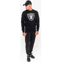 hanorace-fara-gluga-negru-crew-neck-de-las-vegas-raiders-nfl-de-new-era