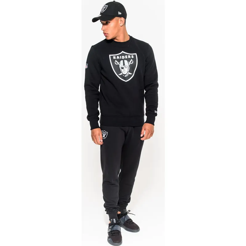 hanorace-fara-gluga-negru-crew-neck-de-las-vegas-raiders-nfl-de-new-era