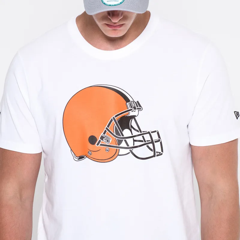 tricouri-maneca-scurta-alb-de-cleveland-browns-nfl-de-new-era