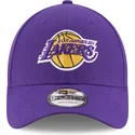 9forty-the-league-los-angeles-lakers-nba-violette-verstellbare-kappe-mit-gebogenem-schirm-von-new-era