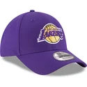 9forty-the-league-los-angeles-lakers-nba-violette-verstellbare-kappe-mit-gebogenem-schirm-von-new-era