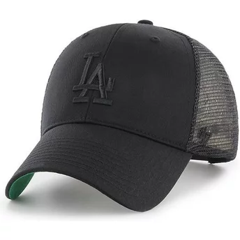 47 Brand Black Logo Los Angeles Dodgers MLB MVP Branson Black Trucker Hat