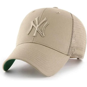 Czapka trucker beżowa z beżowym logo New York Yankees MLB...