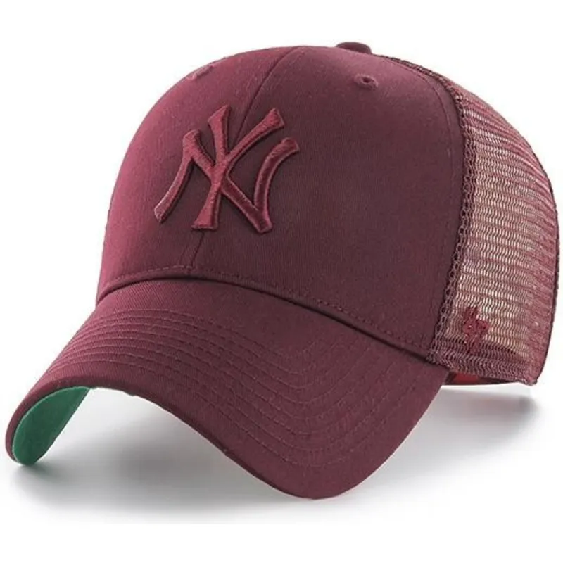 weinrote-trucker-cap-mit-weinrotem-logo-der-new-york-yankees-mlb-mvp-branson-von-47-brand