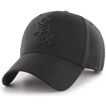 Casquette courbée noire snapback avec logo noir Chicago White Sox MLB MVP 47 Brand