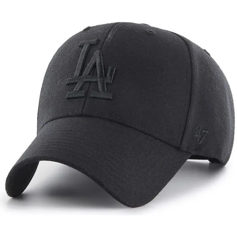 cappellino-curvo-nero-snapback-con-logo-nero-dei-los-angeles-dodgers-mlb-mvp-di-47-brand