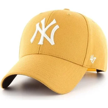 Cappellino giallo con visiera curva snapback dei New York Yankees MLB MVP di 47 Brand
