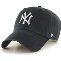 casquette-courbee-noire-avec-logo-argent-new-york-yankees-mlb-clean-up-metallic-47-brand
