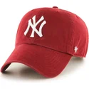 dunkelrote-gebogene-kappe-new-york-yankees-mlb-clean-up-von-47-brand