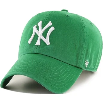 Zielona czapka z daszkiem New York Yankees MLB Clean Up marki 47 Brand