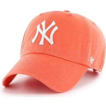 Cap curbată orange adjustable strap pomelo de New York Yankees MLB de 47 Brand