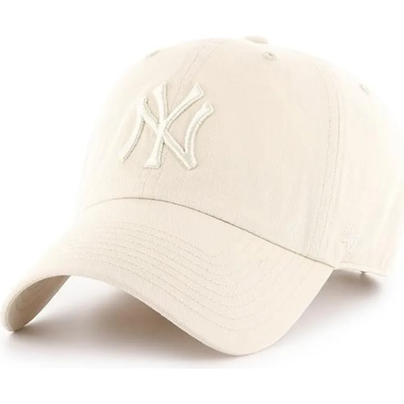krokt-keps-kram-med-kram-logotyp-av-new-york-yankees-mlb-clean-up-fran-47-brand