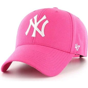 New York Yankees MLB MVP rosa magenta böjd skärm snapback-keps från 47 Brand