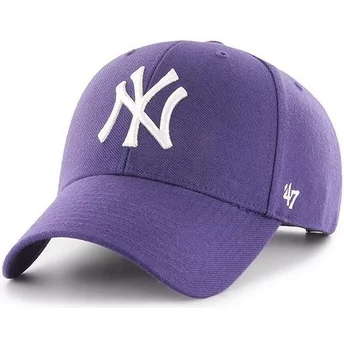 47 Brand Curved Brim New York Yankees MLB MVP Purple Snapback Cap