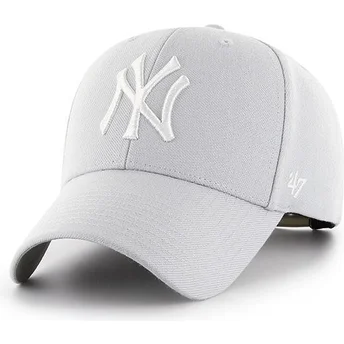 47 Brand New York Yankees MLB MVP silver grey curved snapback keps