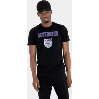 T-shirt a maniche corte nera dei Sacramento Kings NBA di New Era
