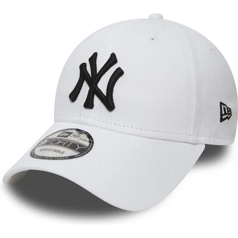 new-era-new-york-yankees-mlb-9forty-essential-verstellbare-weisse-kappe-mit-gebogenem-schirm