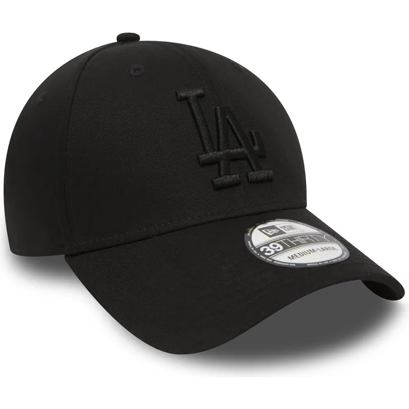 cappellino-curvo-nero-con-logo-nero-39thirty-essential-dei-los-angeles-dodgers-mlb-di-new-era