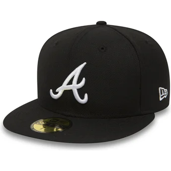 Czarna dopasowana czapka z płaskim daszkiem 59FIFTY Essential Atlanta Braves MLB New Era
