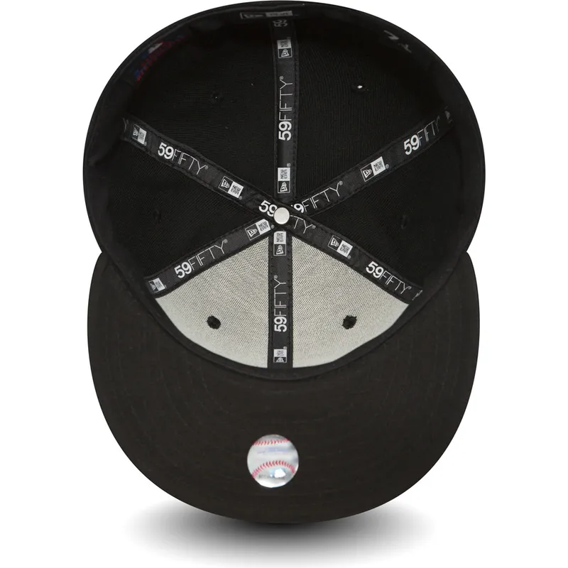berretto-piatto-nero-aderente-59fifty-essential-dei-los-angeles-dodgers-mlb-di-new-era