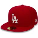 new-era-flat-brim-59fifty-essential-los-angeles-dodgers-mlb-red-fitted-cap
