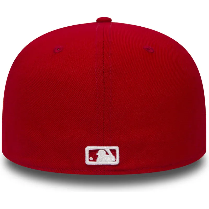 cappello-piatto-rosso-chiuso-59fifty-essential-dei-los-angeles-dodgers-mlb-di-new-era