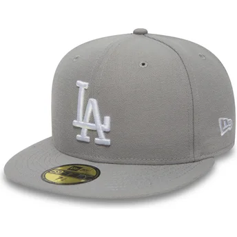 Șepci plată gri fitted 59FIFTY Essential de Los Angeles Dodgers MLB de New Era