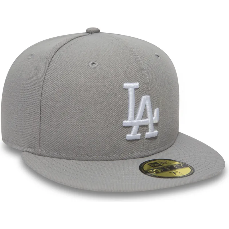 graue-eng-anliegende-59fifty-essential-flat-cap-der-los-angeles-dodgers-mlb-von-new-era