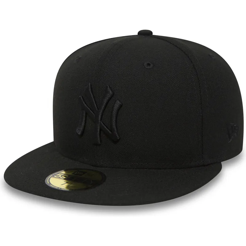 schwarze-anpassbare-59fifty-black-on-black-flat-cap-der-new-york-yankees-mlb-von-new-era