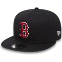 berretto-piatto-blu-navy-regolabile-9fifty-essential-dei-boston-red-sox-mlb-di-new-era
