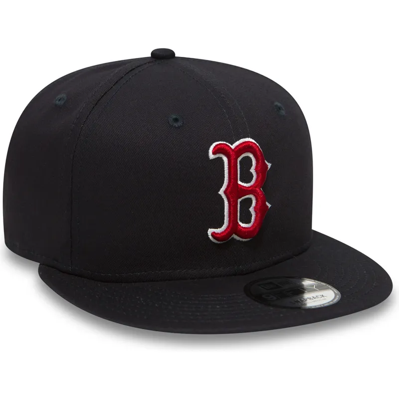 berretto-piatto-blu-navy-regolabile-9fifty-essential-dei-boston-red-sox-mlb-di-new-era