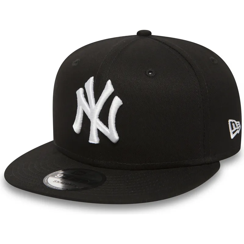 cappellino-nero-a-visiera-piatta-regolabile-9fifty-white-on-black-dei-new-york-yankees-mlb-di-new-era