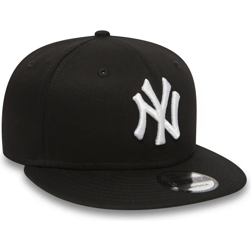 cappellino-nero-a-visiera-piatta-regolabile-9fifty-white-on-black-dei-new-york-yankees-mlb-di-new-era