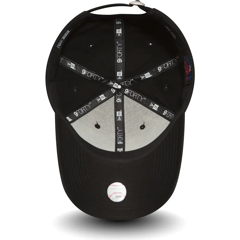 9forty-essential-verstellbare-schwarze-kappe-mit-gebogenem-schirm-von-los-angeles-dodgers-mlb-von-new-era