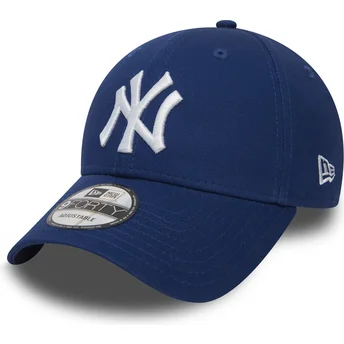 New York Yankees MLB 9FORTY Essential verstellbare blaue Kappe mit gebogenem Schirm von New Era