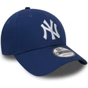 new-york-yankees-mlb-9forty-essential-verstellbare-blaue-kappe-mit-gebogenem-schirm-von-new-era