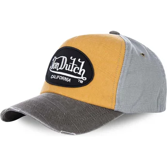 Cappello curvo giallo e grigio regolabile JACKGOG di Von Dutch