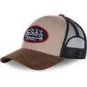 epci-curbata-bej-snapback-suede-de-von-dutch