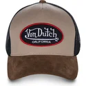 epci-curbata-bej-snapback-suede-de-von-dutch