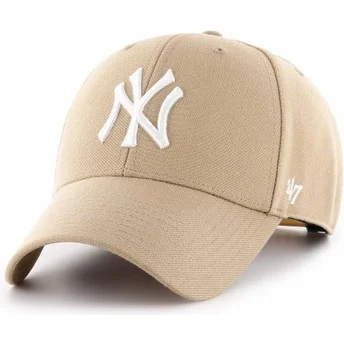 Șepci curbată bej reglabilă de New York Yankees MLB de 47 Brand