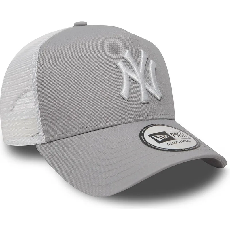 cappellino-trucker-grigio-clean-a-frame-2-di-new-york-yankees-mlb-di-new-era
