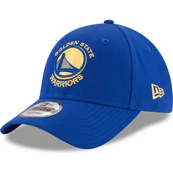 Blå böjd justerbar keps 9FORTY The League från Golden State Warriors NBA av New Era