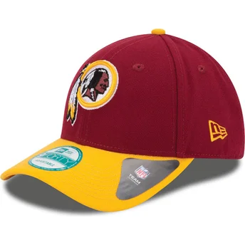 new-era-curved-brim-9forty-the-league-washington-commanders-nfl-red-and-yellow-adjustable-cap