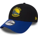 casquette-courbee-noire-et-bleue-ajustee-39thirty-black-base-golden-state-warriors-nba-new-era