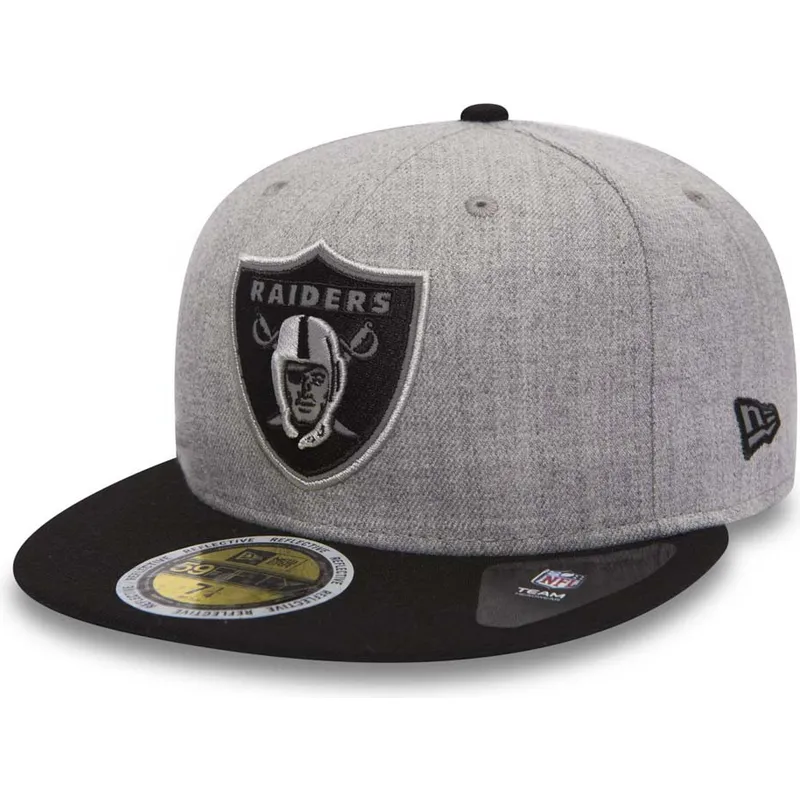 gorra-plana-gris-y-negra-ajustada-59fifty-reflective-heather-de-las-vegas-raiders-nfl-de-new-era