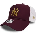 casquette-trucker-grenat-avec-logo-or-9forty-essential-new-york-yankees-mlb-new-era
