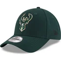cappellino-con-visiera-curva-verde-regolabile-9forty-the-league-dei-milwaukee-bucks-nba-di-new-era