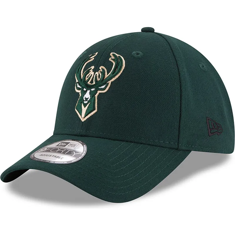 cappellino-con-visiera-curva-verde-regolabile-9forty-the-league-dei-milwaukee-bucks-nba-di-new-era